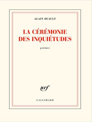 cover image of La cérémonie des inquiétudes